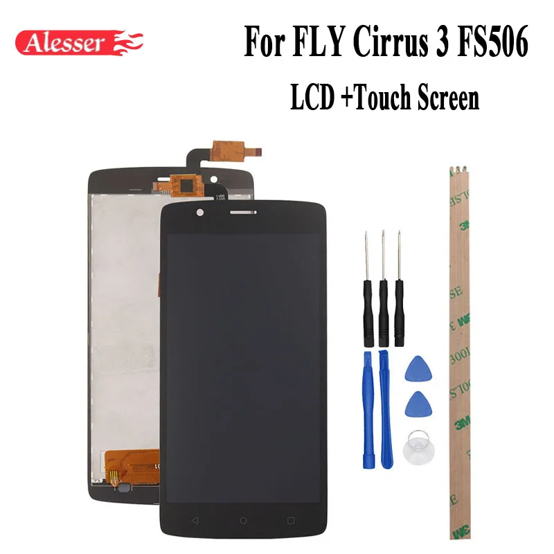 

Alesssr 5inch For FLY Cirrus 3 FS506 LCD Display and Touch Screen Tested Screen Digitizer Assembly Repair Parts+Tools +Adhesive