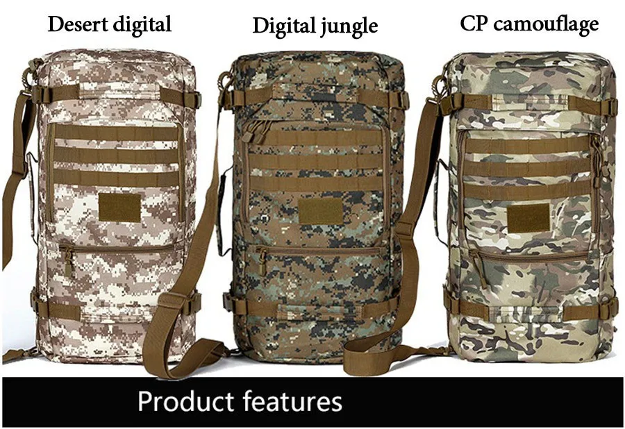 Популярные мужские сумки, нейлоновый рюкзак, 60 л, военные дорожные сумки с высоким качеством отдыха, камуфляжные, двойного назначения, 17 дюймов, для ноутбука, женская сумка