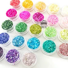 1 коробка, цветная оболочка, сломанные кусочки, УФ-смола, эпоксидная смола, форма для изготовления ювелирных изделий, наполнение для ювелирных изделий DIY