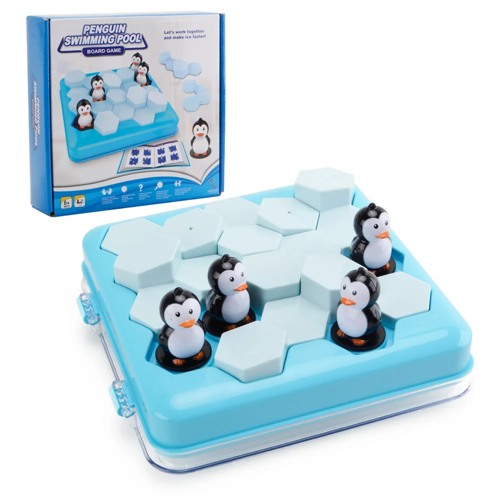 Вечерние настольные игры Penguins в бассейне Happytime, маленький паззл с пингвином, настольные игры для родителей и детей, интерактивные игрушки