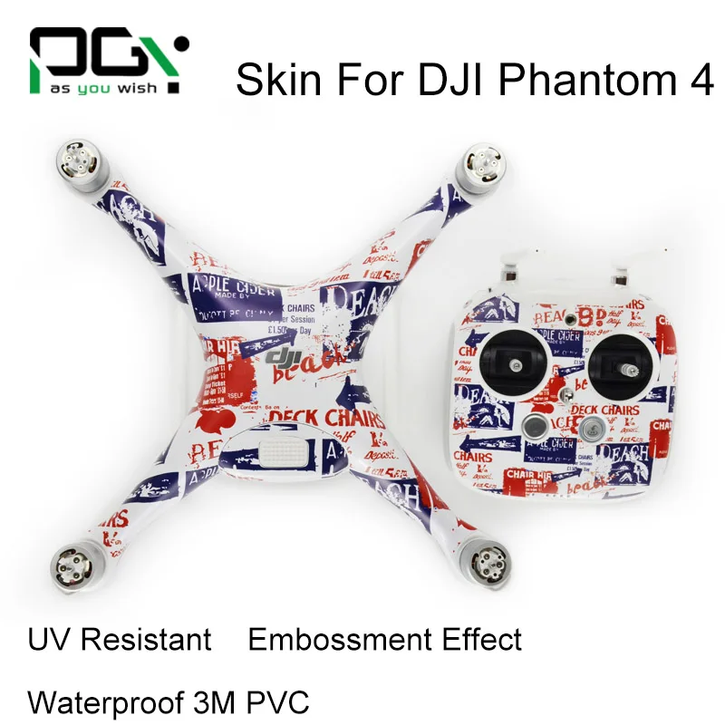 DJI Phantom 4 PVC 3M Waterproof Sticker Skin phantom4 professional Quadcopter Drone parts