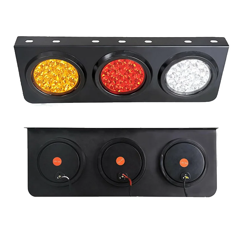 

LED Truck/Trailer Tail Lights with Iron Bracket Base - Waterproof DC12-24V 48-LED Tail Light Bar for Turn/Signal/Running Lamps