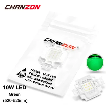 10W LED Light Bulb Lamp Green 520-525nm 9-11V 900mA 600-800LM High Power 10 W Watt Epileds Chip 10Watt Integrated DIY COB