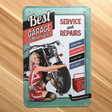 Прямые продажи XD73" Лучший гараж" оловянные вывески арт кафе бар винтажная металлическая живопись наклейки на стену домашний декор 20X30 см