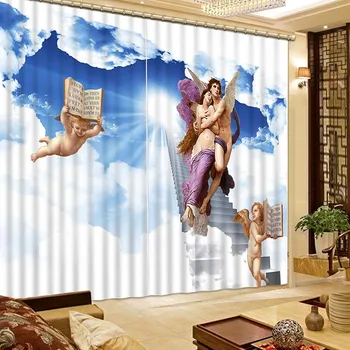 

NoEnName_Null New 3D Printing Blackout Curtains Bedding Room Cortians European Pattern Decorative Livng Room Curtains CL-024
