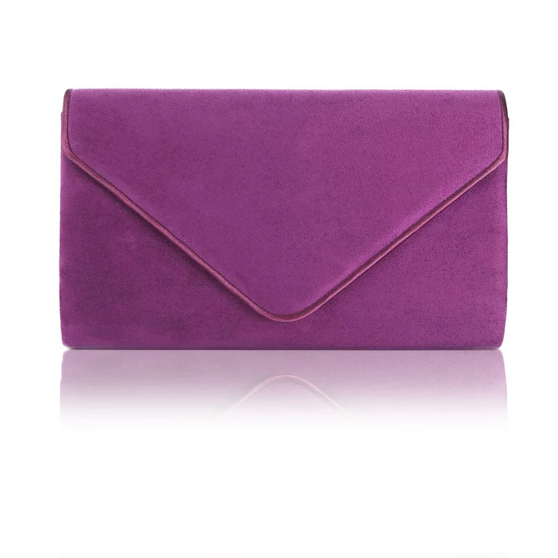 

Purple flip envelope bag Solid color evening pack HS042