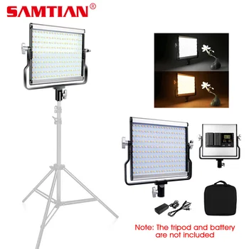 

SAMTIAN L4500 LED Video Light Photographic Lighting Bi-color 3200K-5600K Dimmable Video Photo Studio Shoot Metal Panel Lamp