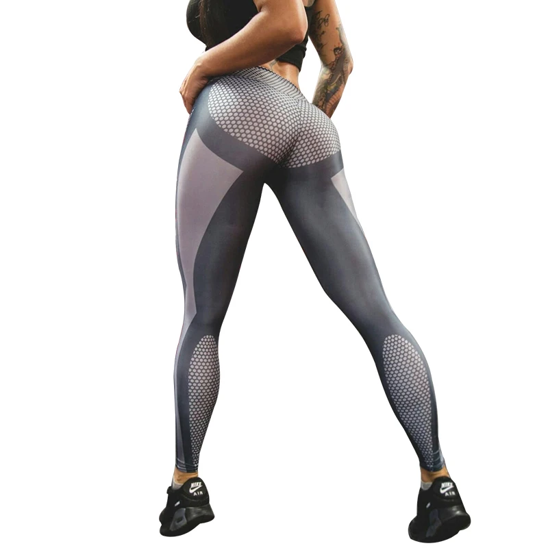

Honeycomb Printed Leggings Women Fashion Push Up Legging 3D Digital Printing High Waist Leggings Clothes Women Pants