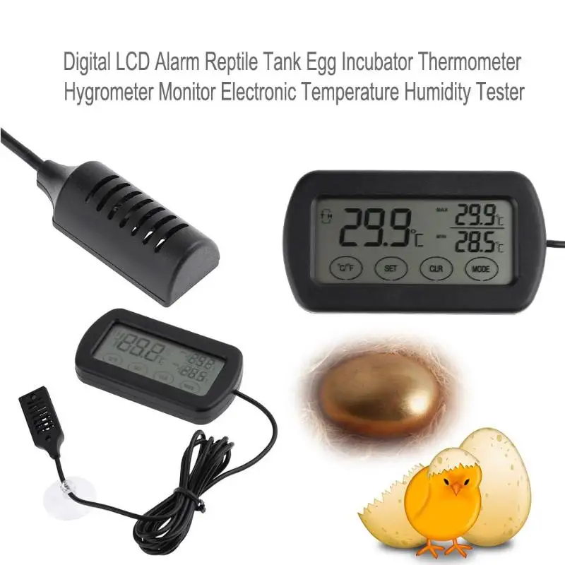 

Digital LCD Reptile Tank Egg Incubator Thermometer Hygrometer Monitor Indoor/Outdoor Electronic Temperature Humidity Tester