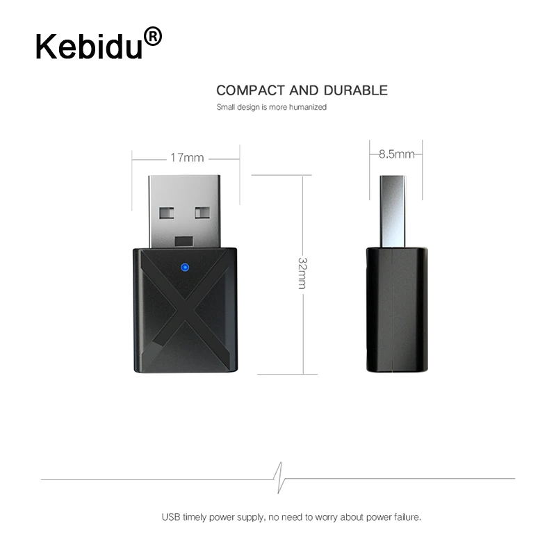 

kebidu USB Bluetooth Transmitters 5.0 Wireless Audio Music Stereo adapter Dongle Receiver for TV PC Bluetooth Speaker Headphone
