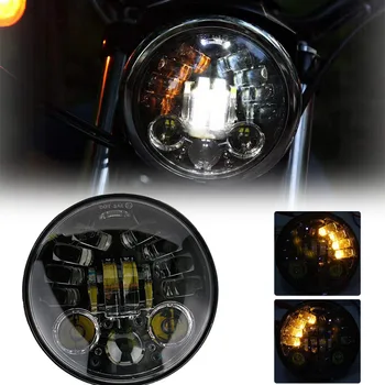 

70W 5.75 Inch Projector Headlight White DRL Yellow Turn signal light For Harley Davi men dson Yamaha V-Star XVS 250 650 950 FXDX