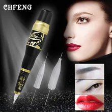 Машинка для татуажа ручка электрическая с 20шт иглами и наконечниками для бровей карандаш для губ Перманентный макияж микроблейдинг цифровые инструменты для красоты