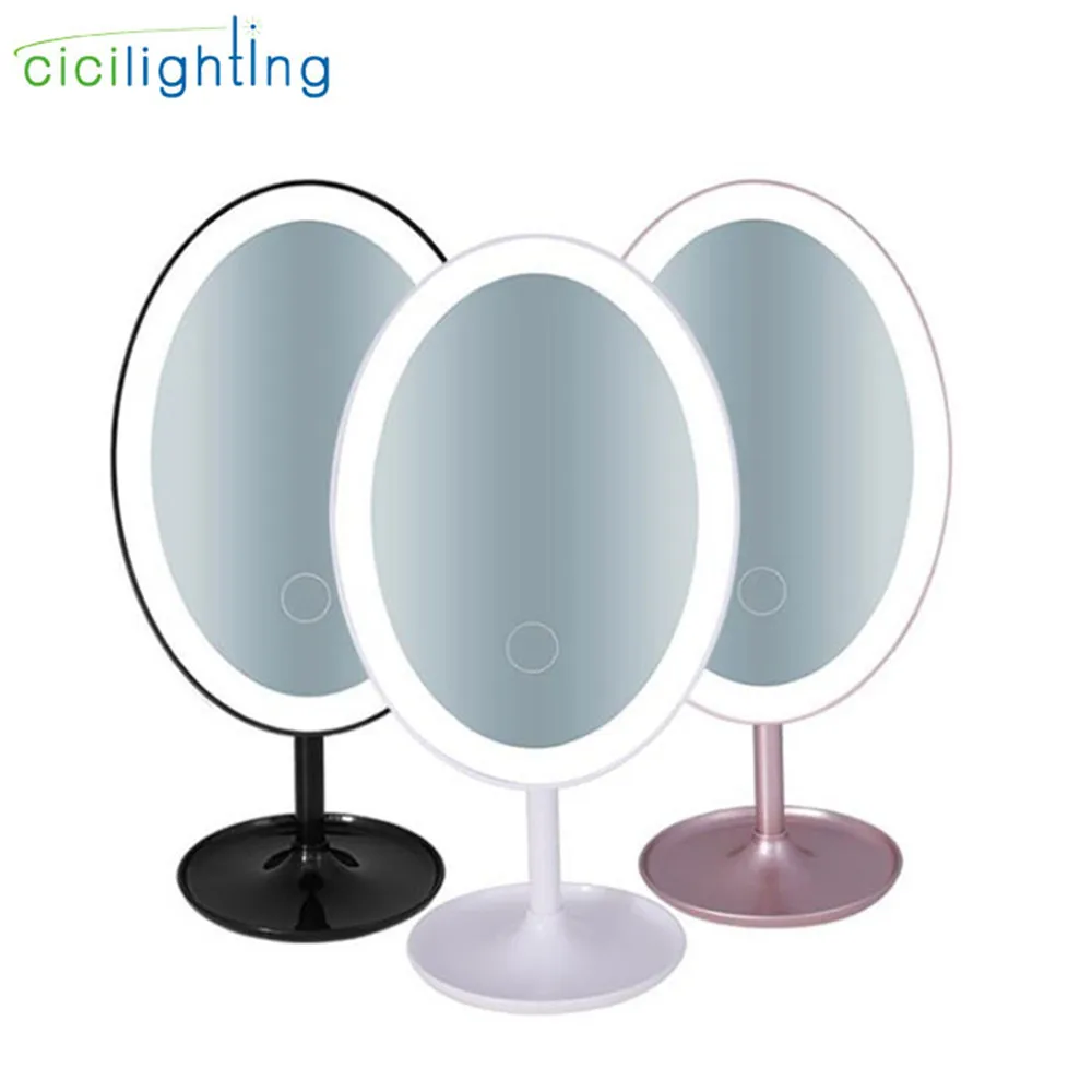 

Dimmable and rechargeable LED Light Makeup Mirror Vanity lamp, black white red Make Up Cosmetic mirror dressing table lighting
