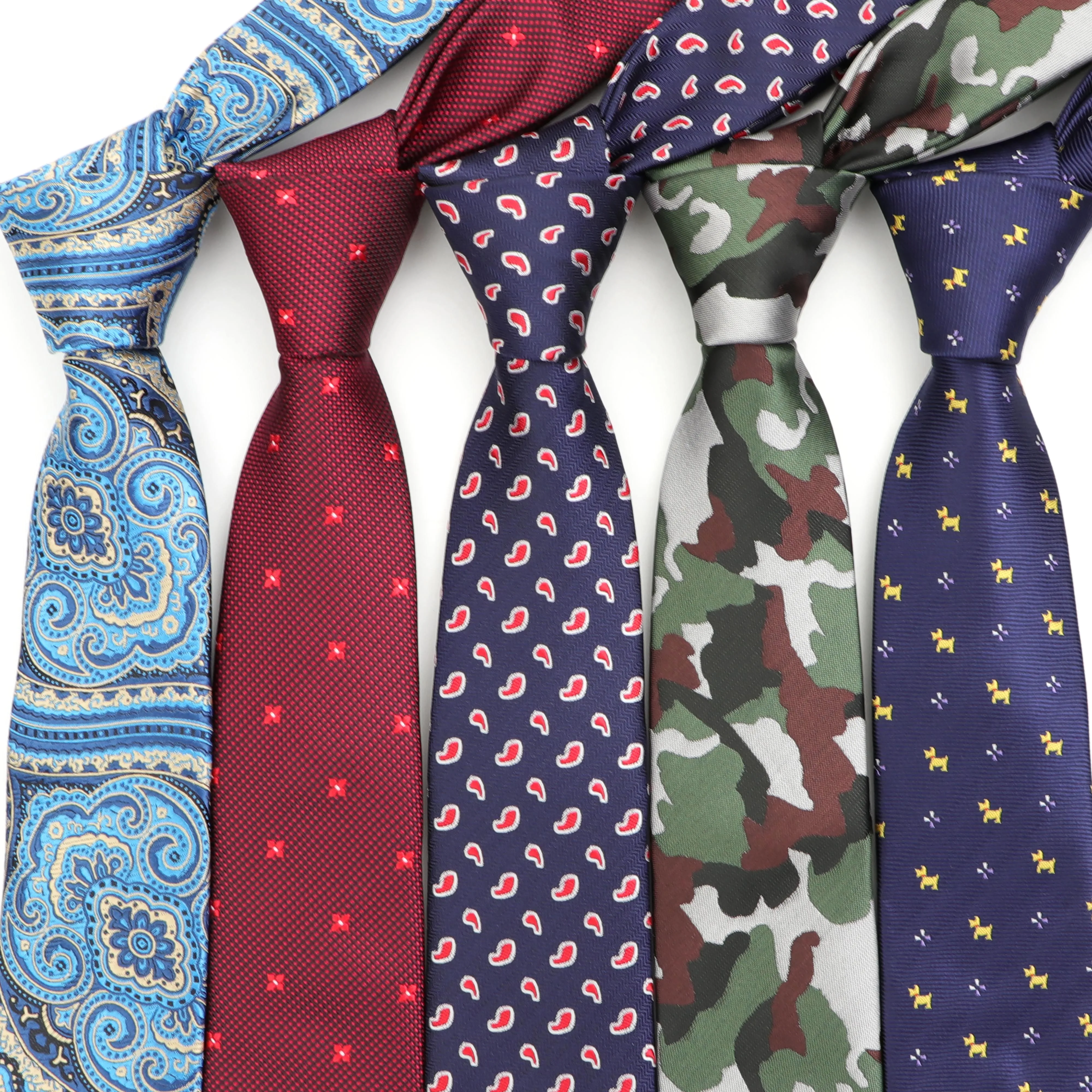 

New Jacquard Woven Neck Tie For Men Wedding Business Classic Ties Fashion Polyester Slim Mens Necktie Camouflage