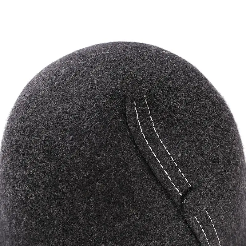 New High Quality Korean Style Vintage Bucket Hat Warm Fedoras Winter Women Hats black Color Pathwork Real wool Cap Top Hat