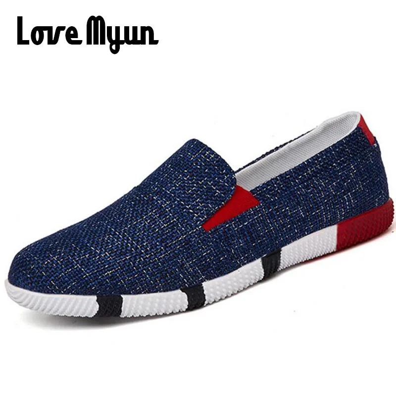 

New 2018 Fashion Canvas Shoes Men Loafers Low top Breathable High Quality Flat Heel Men's Casual Shoes Male Brand Shoes SB-65