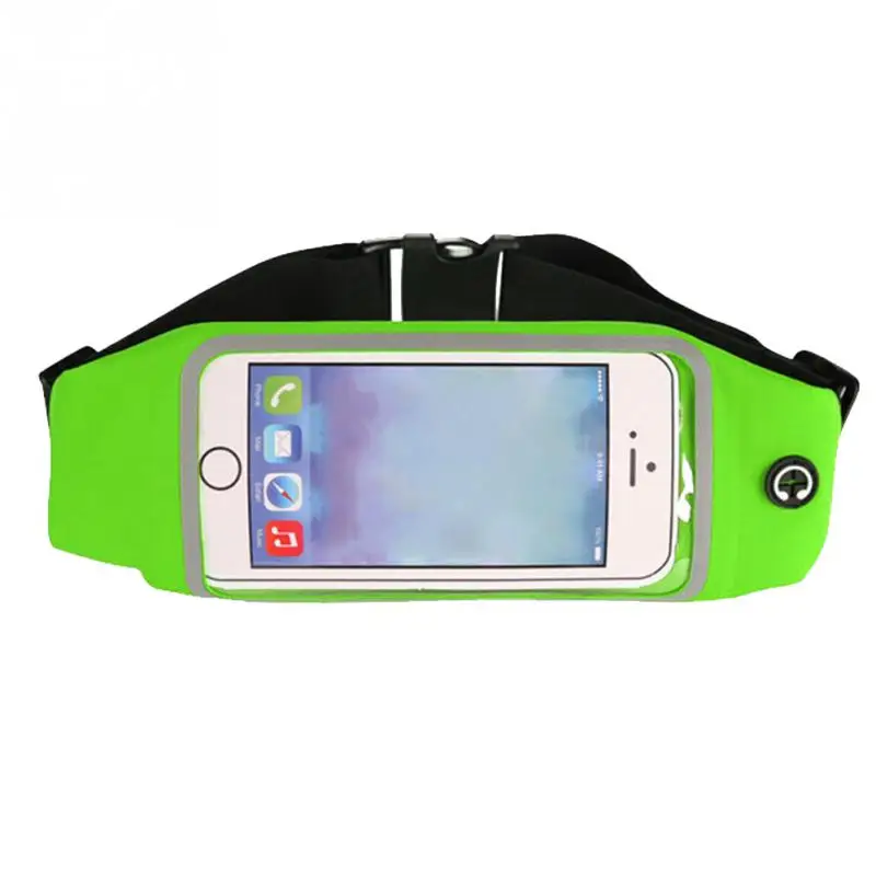 Водонепроницаемая Спортивная поясная сумка с трогательным ремнем для экрана, держатель для мобильного телефона, ремень для бега для iPhone и samsung, аксессуары для упражнений - Цвет: L Green