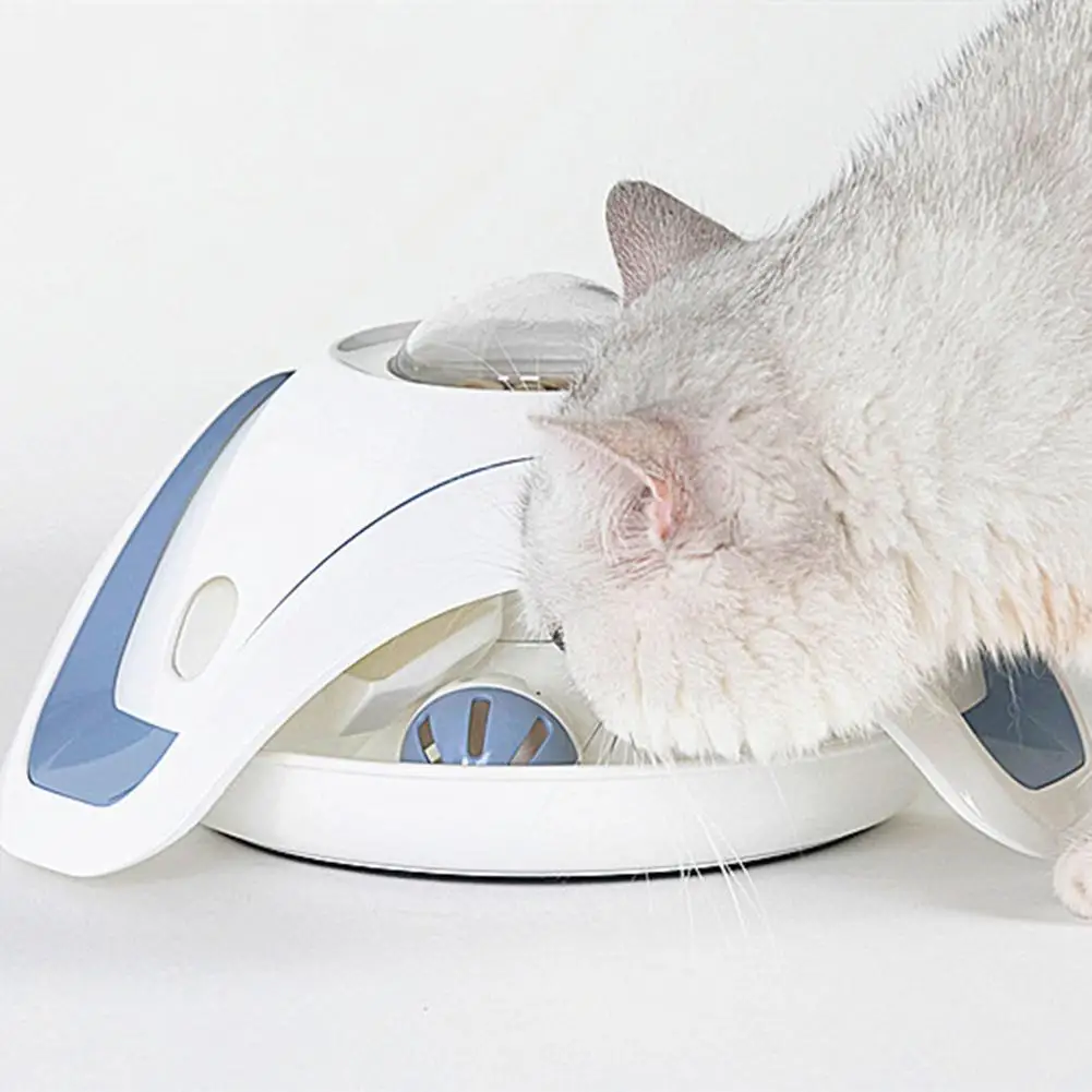 Pet Puzzle Cat Toy Food Leak Food Dispenser Feeder Interactive Fun Toy 360 Degree Rotating Bell Ball