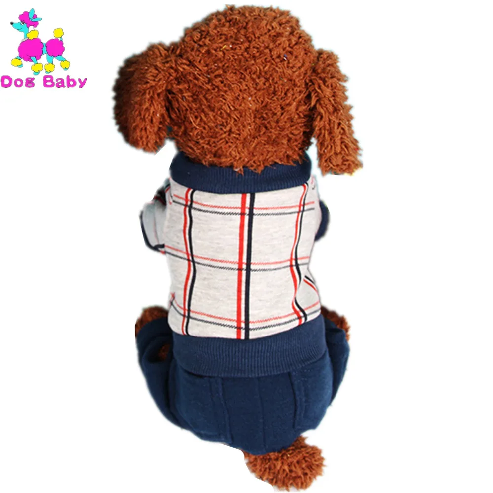 

DOGBABY Fashion Plaid Dog Hoodies Winter Warm Dogs Clothes 100% Cotton Soft Four Legs Puppy Pet Costume Ropa Para Perros Product