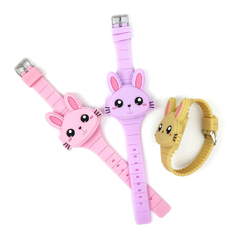Kids Cartoon Rabbit Watch with Flip Cover #2