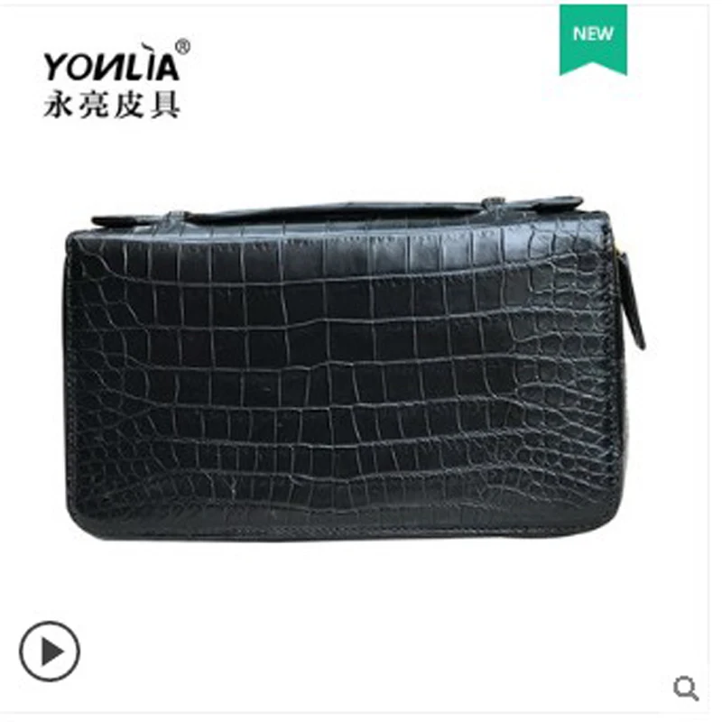 

yongliang Leather new crocodile belly wallet leather men's handbag simple handbag with large capacity