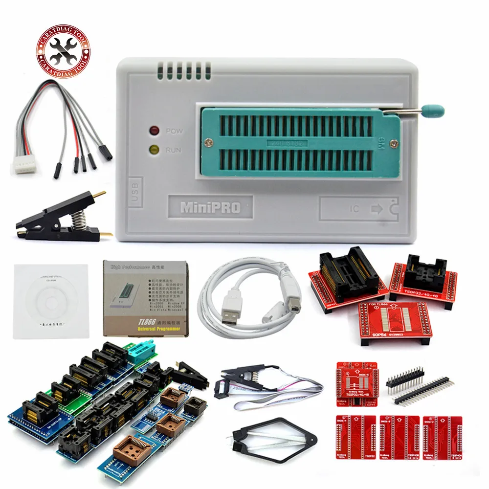 

2018 Original TL866II Plus Universal minipro programmer TL866ii plus nand flash AVR PIC Bios USB Programmer with full adapters