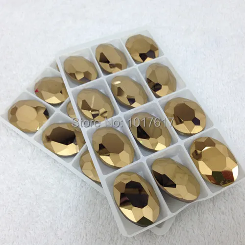 Gold Hematite Oval Crystal Fancy Stone For Jewelry Making 4x6mm 6x8mm 8x10mm 10x14mm 13x18mm 16x22mm 18x25mm 20x30mm 30x40mm | Украшения и
