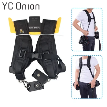 

Quick Rapid Dual Camera Double Shoulder Sling Belt Strap Adjustment Decompression Strap for SLR DSLR Digital Camera Accessories