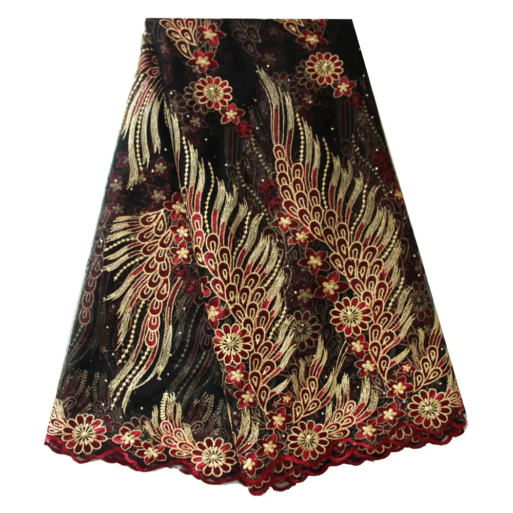 Wine lace fabrics