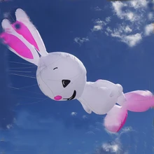 Высокое качество, большой долговечный воздушный змей в форме кролика, большой мягкий воздушный змей линии, Прачечная, Рипстоп, нейлон, летающий змей из ткани, белый бородатый