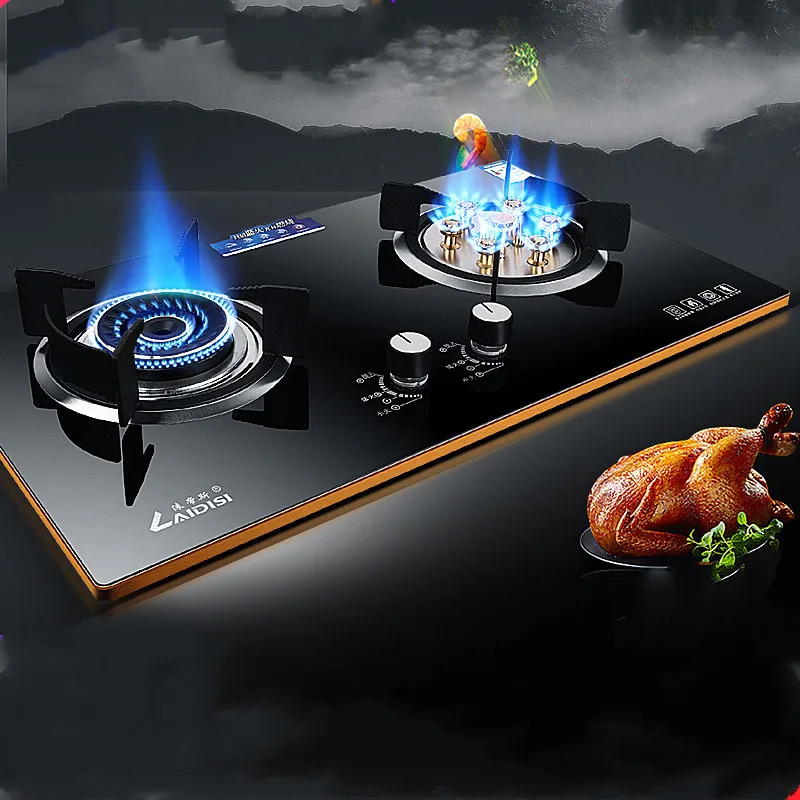 Wholesale Gas Stove Dual cooker Built in Hob Domestic Tempered Glass Natural Gas Liquid Gas Range