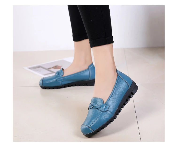 AH 2669-2019 Spring Autumn Women Flat Shoes Genuine Leather Woman Shoe-16