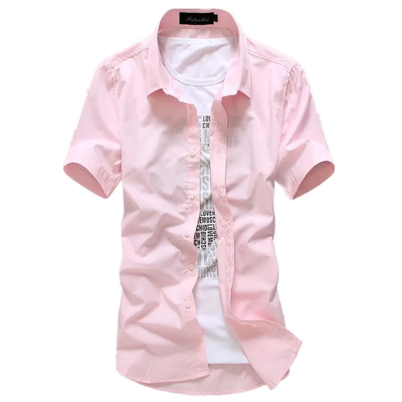 Mens Short Sleeved Dress Shirts Slim Fit Cotton 15 Colors Spring Summer casual short sleeved shirt,short sleeved shirt