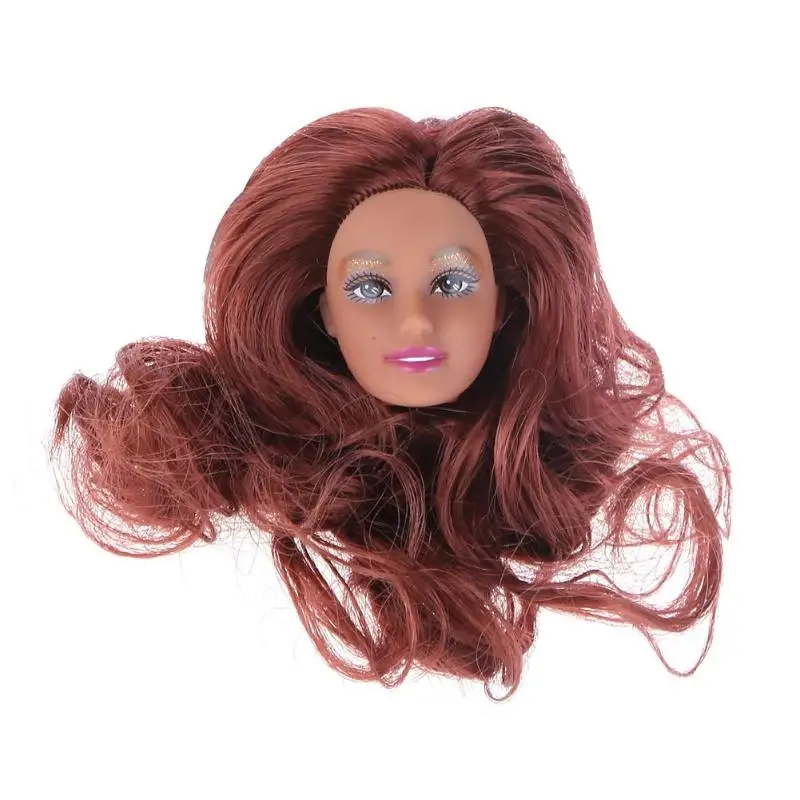1 шт. 30 см/11,5 дюйма кукла голова с высокой головой тело кукла голова аксессуары пирожное Кукла форма для выпечки кукла Обнаженная аксессуары - Цвет: brown curly hair