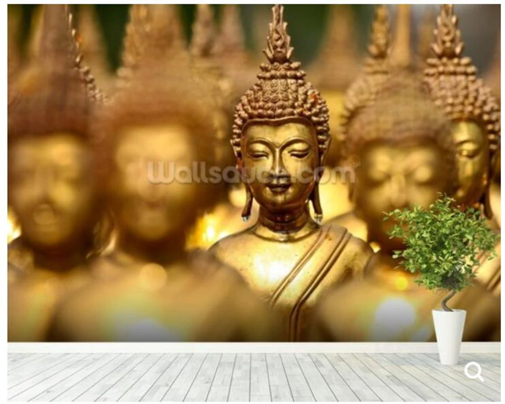 Custom Buddha Statues Wall Mural Wallpaper for living room sofa