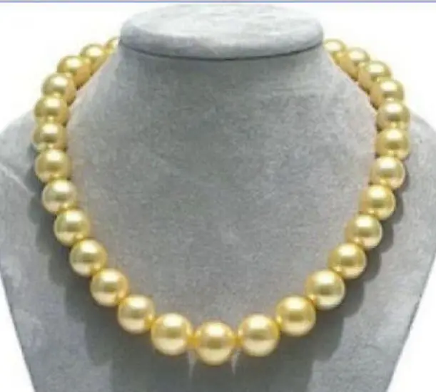 

stunning 10-11mm natural south seas gold pearl necklace 17inch (9.13)