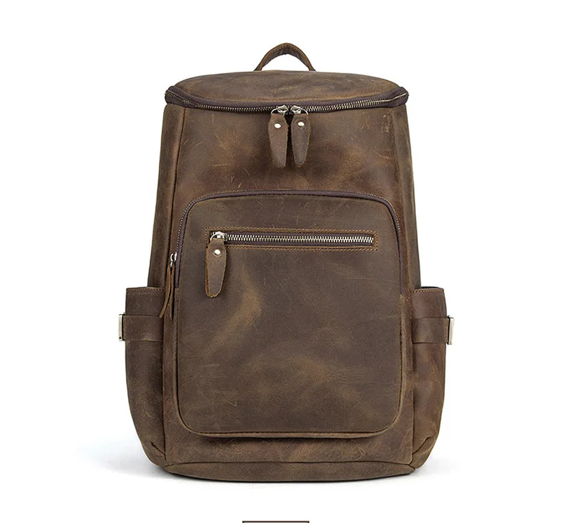 Front View of Woosir Leather Backpack Large Capacity