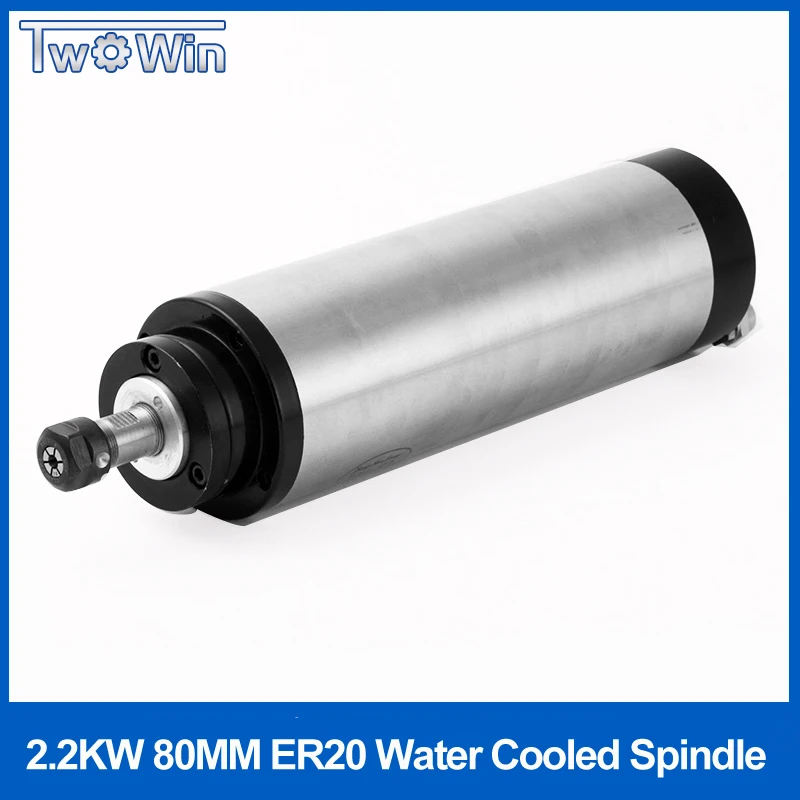 2.2KW Spindle Water Cooling  24000rpm Machine Spindle Motor Engraving Milling Spindle 220v AC Spindle  4 Bearing