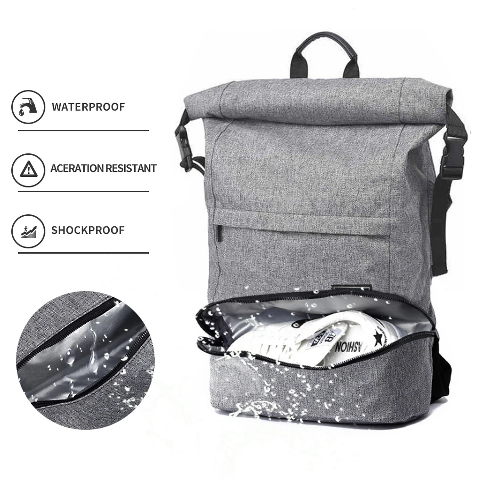 waterproof backpack with shoe compartment