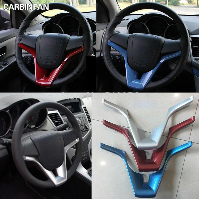 

ABS steering wheel chrome trim cover insert sticker Sticker Accessories Fit For Chevrolet Cruze Trax Tracker
