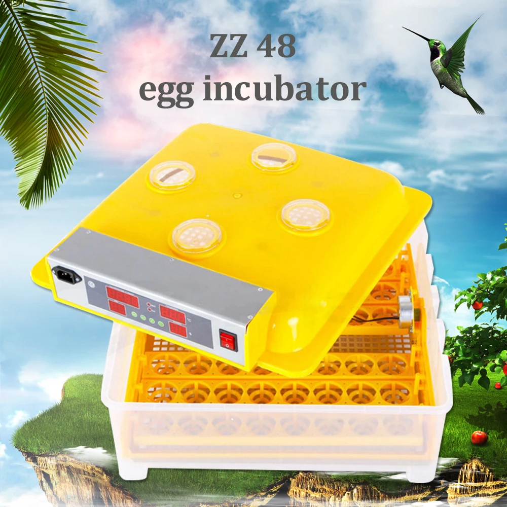 

Mini 48 Eggs Incubator Fully Automatic Digital Temperature Turning Chicken Duck Egg Incubator Hatcher Egg Hatching Machine