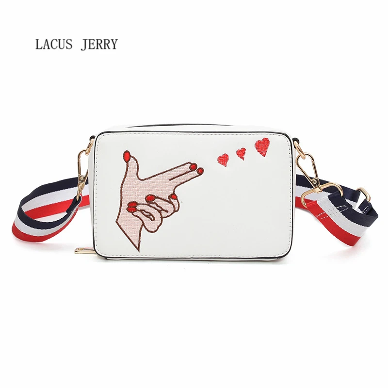 

LACUSJERRY 2017 Fashion Embroidery Shoulder Bags Woman Personality Handbag High Quality PU Messenger Bag For Girls Crossbody Bag