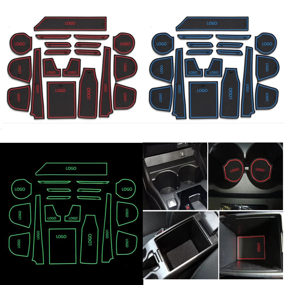 

For Honda City 2015 High Profile anti slip door mats carpets Interior Door Cup decoration city car styling accesorries 19pcs