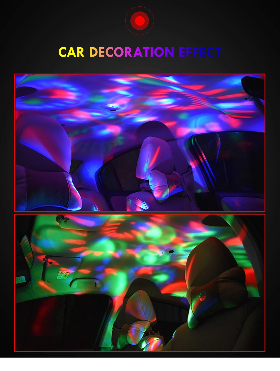 USB Sound Control Decorative LED Lights Christmas Holiday Decoration Rotate Disco Ball Dj Stage Light RGB Wedding Party Lights (12)