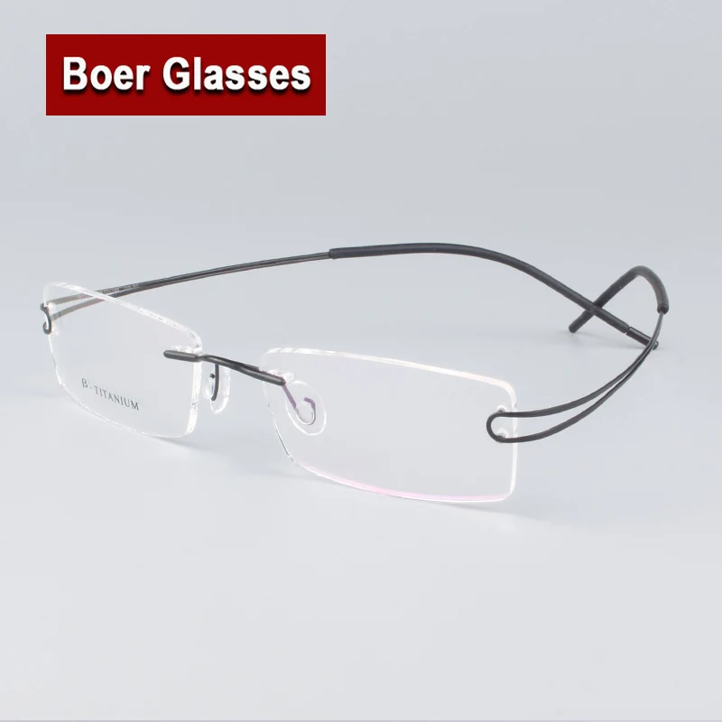 

8 Colors Hingeless Rimless Non-Screw Pure Titanium Flexible Unisex Eyeglasses Glasses Spectacle Optical Frame #6116 #6117