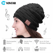 Sale VONTAR MK3 Soft Plug-In Warm Hat Wireless Bluetooth Headset Headphone Smart Cap Speaker Mic Bluetooth Downy Hat