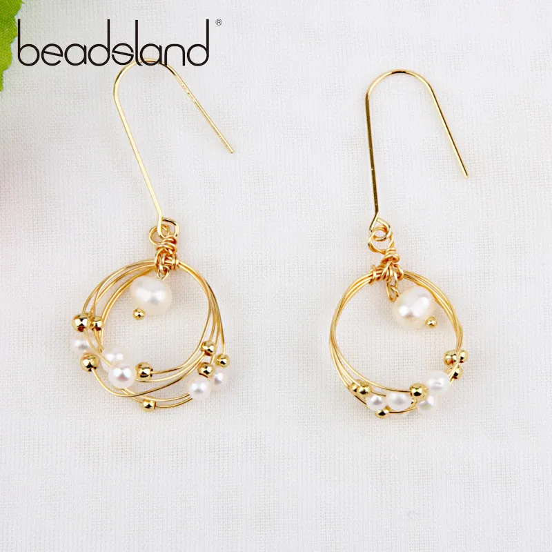 

Beadsland Drop Earrings Freshwater Pearls Beads Gilding Coil Fashion Ethnic For Woman Girl Party Festival Hot Sell Gift 40059
