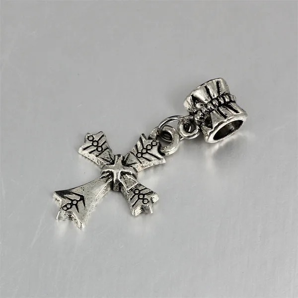 

free shipping 1pc European antique silver cross bead pendant charms Fits Pandora Charm Bracelets PCA013