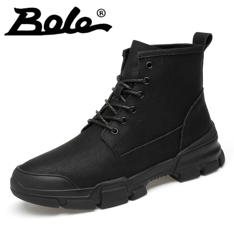 

Men Boots Winter Short Plush Round Toe Black Hard Wearing Non Slip Lace Up Shoes for Men Short Boots High Quality Keep Warm Boot