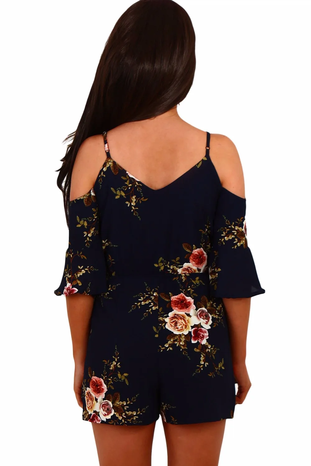 Navy-Multi-Floral-Ruffle-Wrap-Cold-Shoulder-Playsuit-LC64278-5-3
